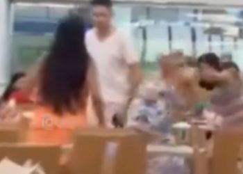 Esposa pega o marido de ‘conversinha’ com grávida em praça de alimentação e jovem registra tudo: “Ao vivo do Shopping Grande Circular”