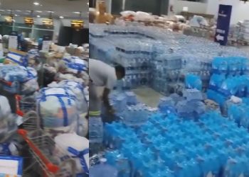 Solidariedade: Aeroporto de Manaus fica lotado de mantimentos destinados ao Rio Grande Sul