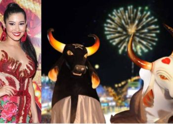 Influenciadora Thaynara OG anuncia Garantido e Caprichoso em evento de São João no Maranhão