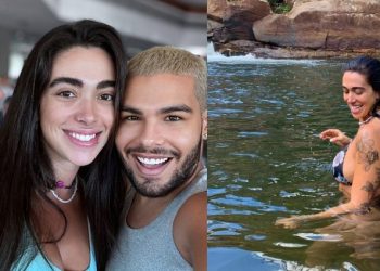 Ex-BBB Giovanna chega a Manaus para o Festival de Parintins e almoça com Vyni: ‘ansiosa’