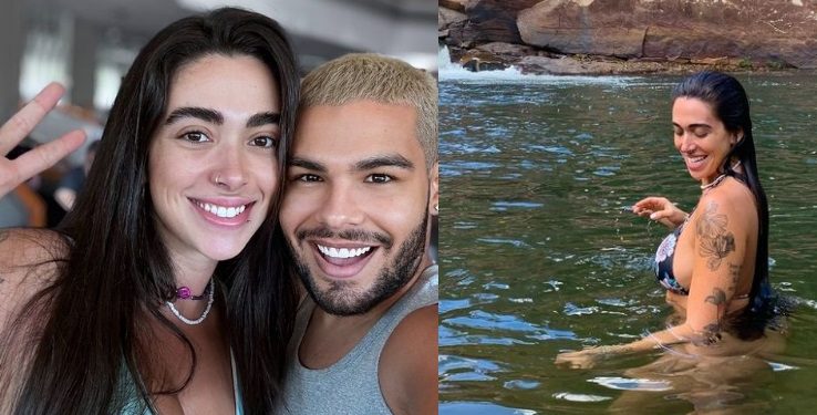 Ex-BBB Giovanna chega a Manaus para o Festival de Parintins e almoça com Vyni: ‘ansiosa’