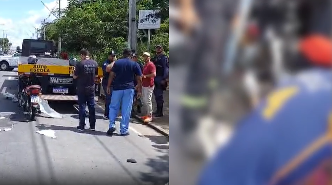 Vídeo: Populares tentam massagem cardíaca, mas motoqueiro morre após colisão no Tarumã
