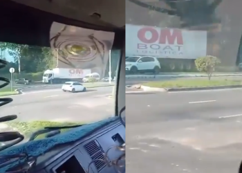 Video: No Tarumã, motociclista morre com a cabeça esmagada por carreta