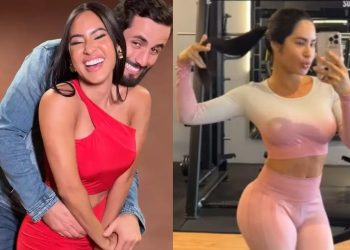 Isabelle se mostra na cama para Matteus à noite e convida: ‘bora dormir junto?’