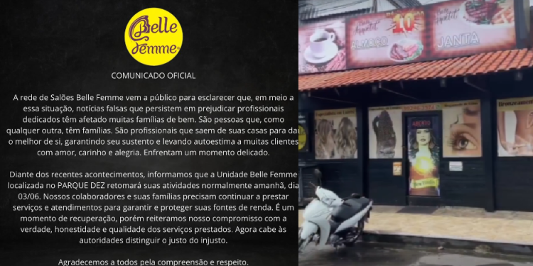 Unidade do Parque 10 do ‘Belle Femme’, salão da família de Djidja volta a funcionar: ‘Proteger fontes de renda’