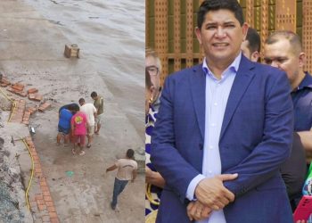 Em pleno Festival, obra do prefeito Bi Garcia desaba após ser inaugurada em Parintins 