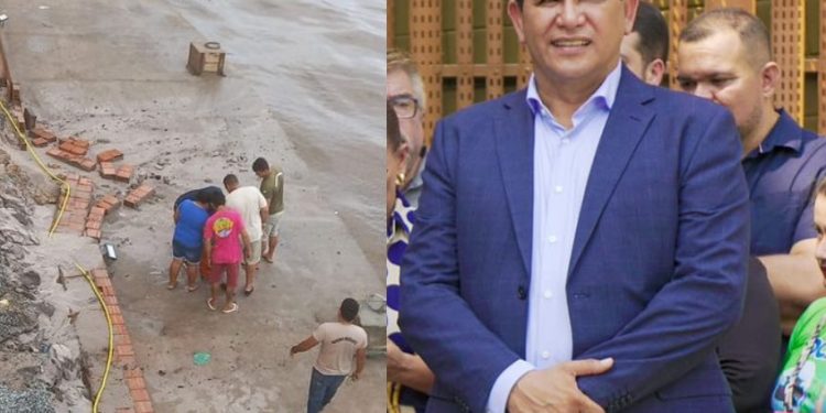Em pleno Festival, obra do prefeito Bi Garcia desaba após ser inaugurada em Parintins 
