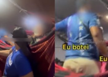 Vídeo: homens rumo à Parintins brigam por espaço para a rede no barco