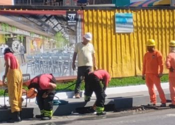 Carro bate em moto de família e cachorro cai no bueiro em Manaus 
