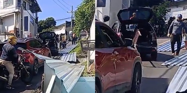 Vídeo: caminhão se abre em Manaus e telhas voam pra cima dos carros na rua