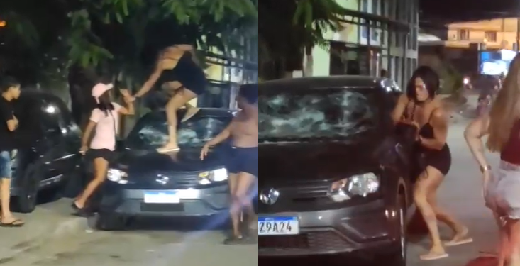 Vídeo: Furiosa, chifruda acaba com o carro do marido chutando e quebrando o para-brisa