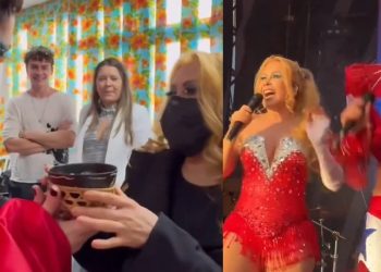 Vídeo: Joelma dá tacacá do Pará ao ex-RBD Christian Chávez e ele pira o cabeção