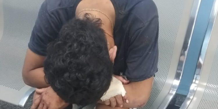 Homem chora após apanhar de mulher que tentou estupr@r em Manaus