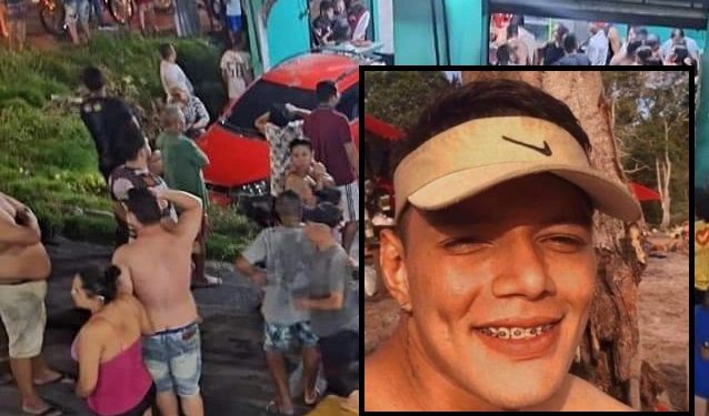 Vídeo mostra desespero de família ao ver jovem morto por carro que invadiu bar em Manaus; vítima é identificada