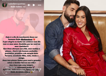 Afastando boatos de crise, Isabelle parabeniza Matteus pelo seu aniversário: ‘Lindo da minha vida’