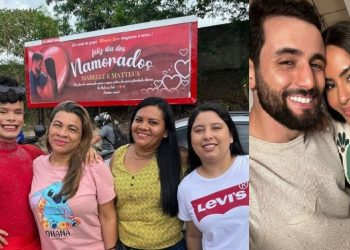 Vídeo: fãs pagam outdoor do Dia dos Namoradores para Isabelle e Matteus: ‘sem comentários’