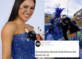 No São João da Thay, Isabelle homenageia Caprichoso e Garantido, mas boi azul é criticado: ‘Feio demais’