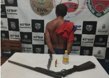 Cheio de cana na cabeça, homem é preso após tentar matar a esposa a facadas e tiros