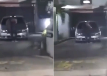 Vídeo: No Dia dos Namorados, mulher se joga na frente do carro do marido que saía do motel com a amante