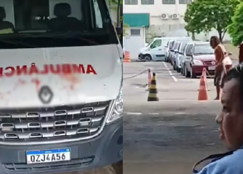 Vídeo: Todo arrebentado e com braço quebrado, homem tem surto dentro do Hospital 28 de Agosto