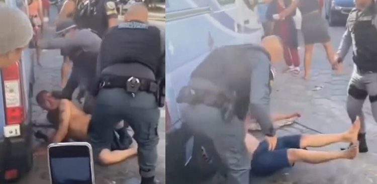 Vídeo mostra briga entre bêbado e policiais de Manaus: ‘vou filmar sim’