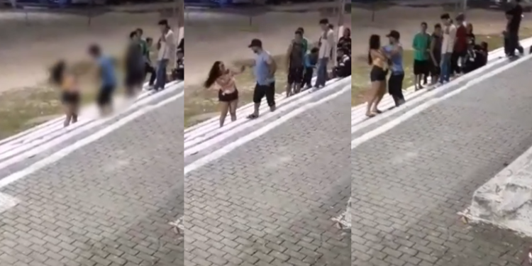 Vídeo: Enquanto povo filma, mulher leva vários tapas de homem em praça de Tefé e ninguém faz nada
