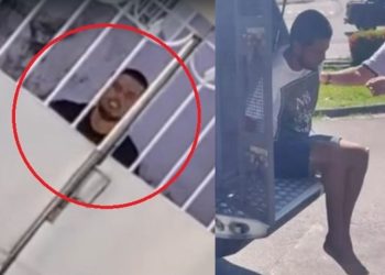 Vídeo: homem usa moto para tentar derrubar portão da casa da ex em Manaus