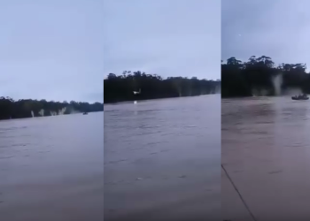 Vídeo mostra tiroteio pesado entre polícia e ‘piratas do rio’ no meio do rio, no Amazonas; veja
