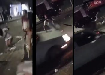 Vídeo: blindada briga de garrafa com inimiga e acaba atropelada na rua