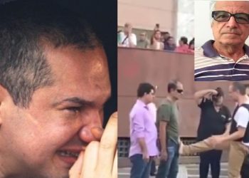 Vídeo: homem que matou idoso com voadora chora na reconstituição