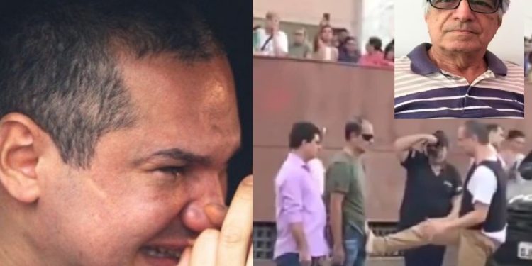 Vídeo: homem que matou idoso com voadora chora na reconstituição