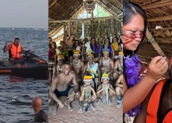 Davi faz passeio turístico em Manaus e ainda dá 'tchazinho' para banhistas na Ponta Negra; VEJA OS VÍDEOS