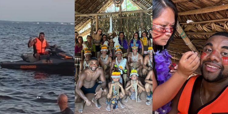 Davi faz passeio turístico em Manaus e ainda dá 'tchazinho' para banhistas na Ponta Negra; VEJA OS VÍDEOS