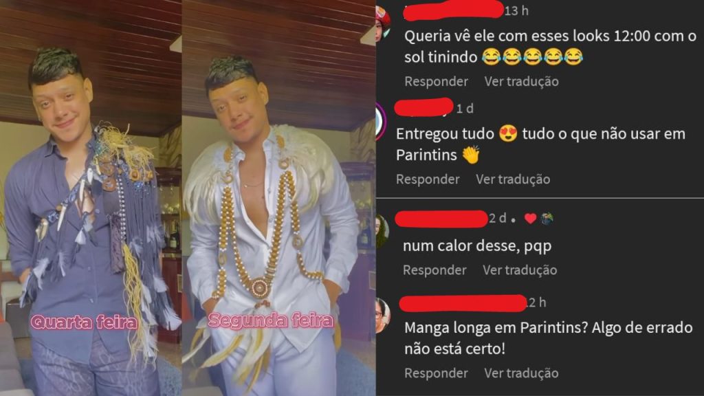 Manga longa em Parintins? Blogueiro de Manaus virá piada após dicas de roupas para usar no festival