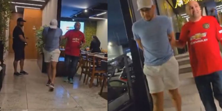 Vídeo: procurado por aplicar golpes em professores, 'Rafa do PCC' sai de restaurante algemado pela polícia em Manaus