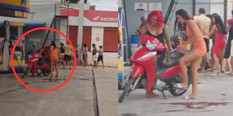 Vídeo: Esperta? 'Cabelo de fogo' é pega no flagra roubando 'cachaça' de grupo de brigava no posto do Zumbi