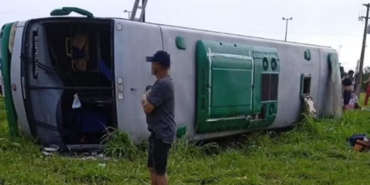 Quadrilheiros de Manaus quase morrem em acidente de ônibus na BR-174