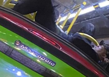 Trabalhador encontra jeito inusitado de esperar passar pelo trânsito da Djalma Batista