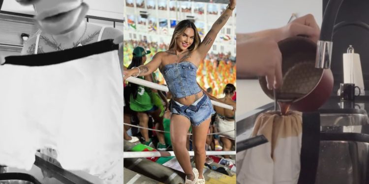 Blogueira de Manaus compartilha modo de fazer café usando a cueca do ex; veja o vídeo