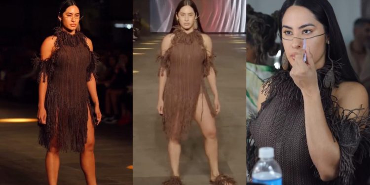 Isabelle divide opiniões ao desfilar em São Paulo com vestido 'estranho'; veja o vídeo