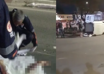 Vídeo: Passageiro de Fiorino morre após veículo capotar várias vezes e bater em moto no São José