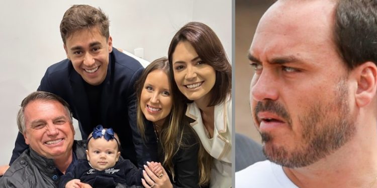 Carlos critica foto de Bolsonaro com filha de Nikolas: ‘com a minha filha não’