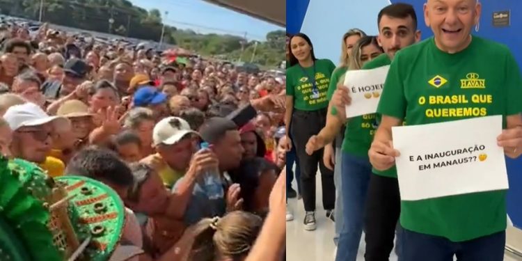 Vídeo: “Véio da Havan” junta multidão na inauguração de loja em Manaus