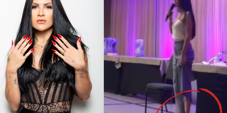 Vídeo: Influencer suspeita de golpes dá palestra, mostra a tornozeleira e diz que não tem vergonha