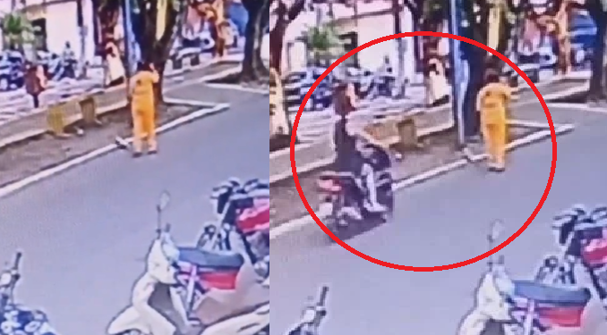 Vídeo impressionante: Mulher atropela gari em Itacoatiara e foge sem prestar socorro