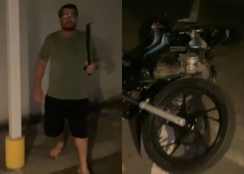 Morador espancado por motoboys após xingá-los e ameaçá-los com terçado sai do hospital em Manaus