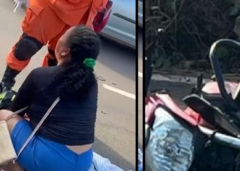 Vídeo forte: motoqueiro entra pela contramão e morre na Manuel Urbano