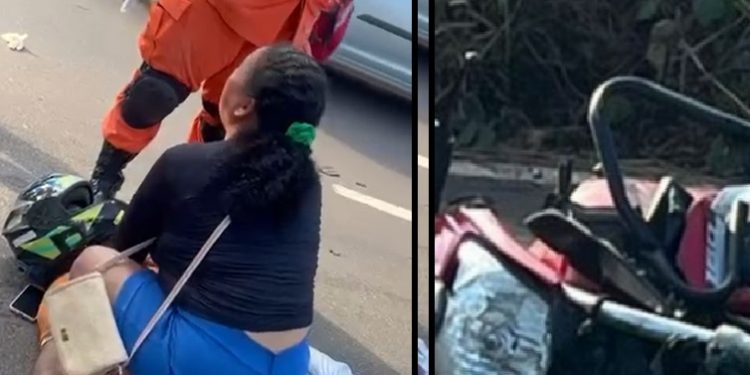 Vídeo forte: motoqueiro entra pela contramão e morre na Manuel Urbano