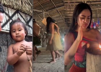 Vídeo: Isabelle leva Matteus para tribo indígena e ele se encanta: ‘surreal’