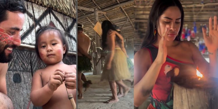 Vídeo: Isabelle leva Matteus para tribo indígena e ele se encanta: ‘surreal’